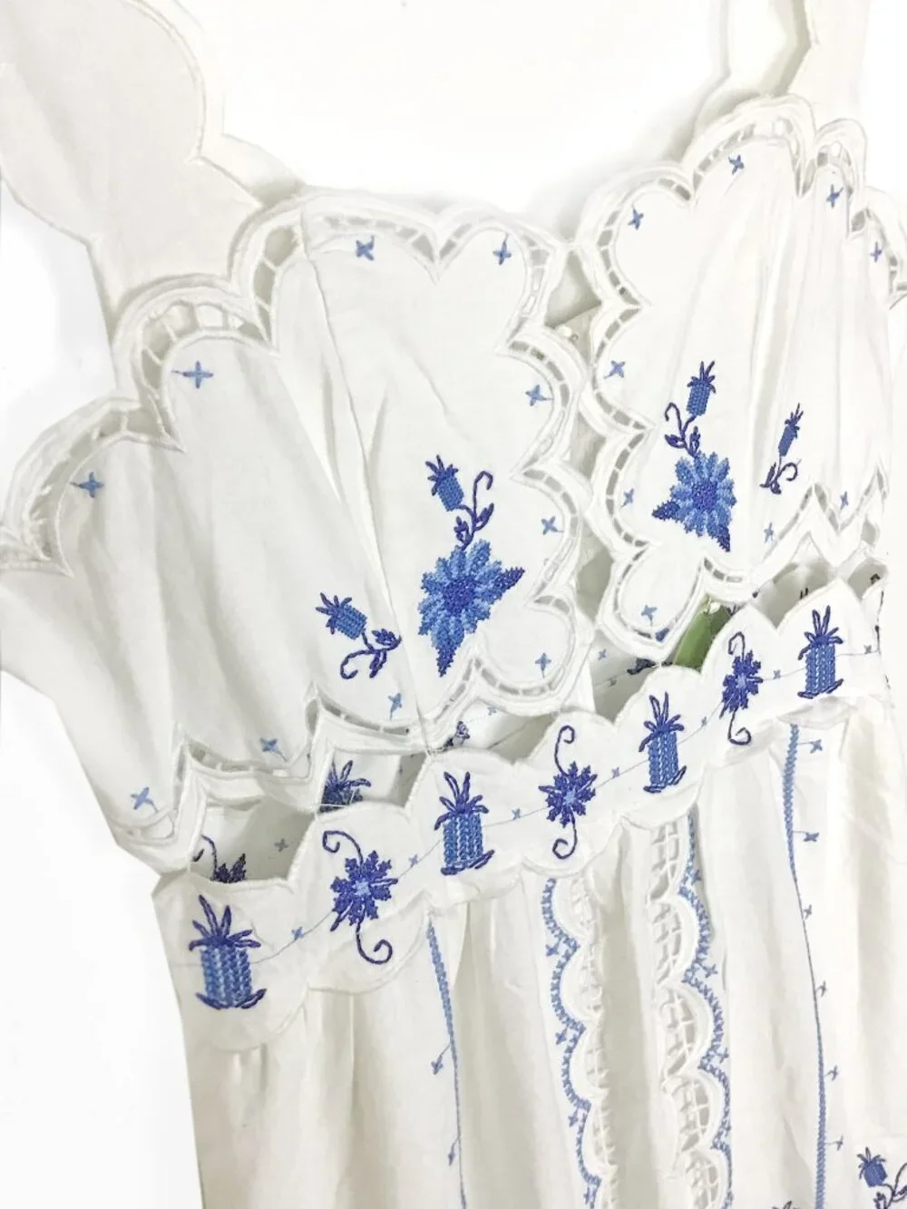 Farm Rio Embroidered Linen-Blend Midi Dress - Picture 7 of 16
